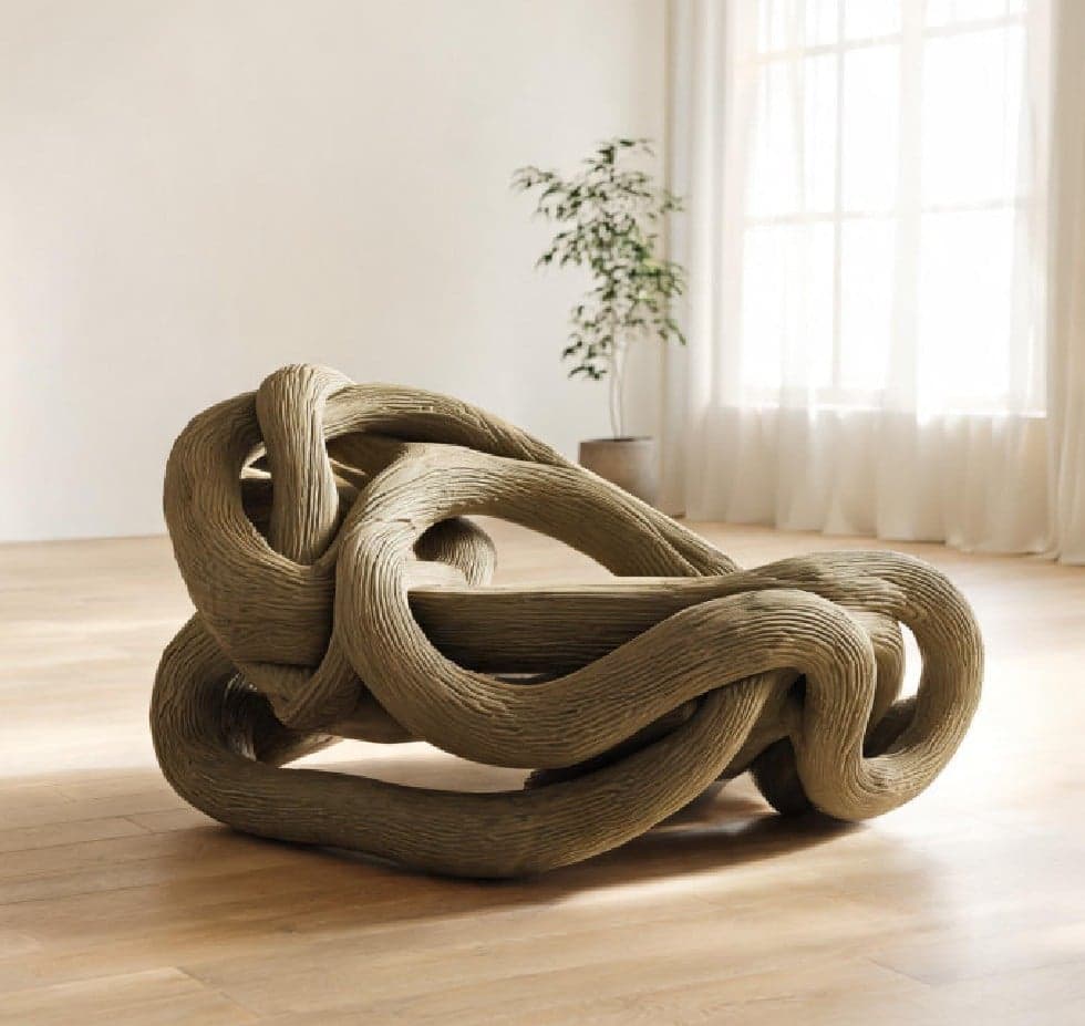 Rhizome — poltrona a nodo continuo, Collezione Sedute Scultoree